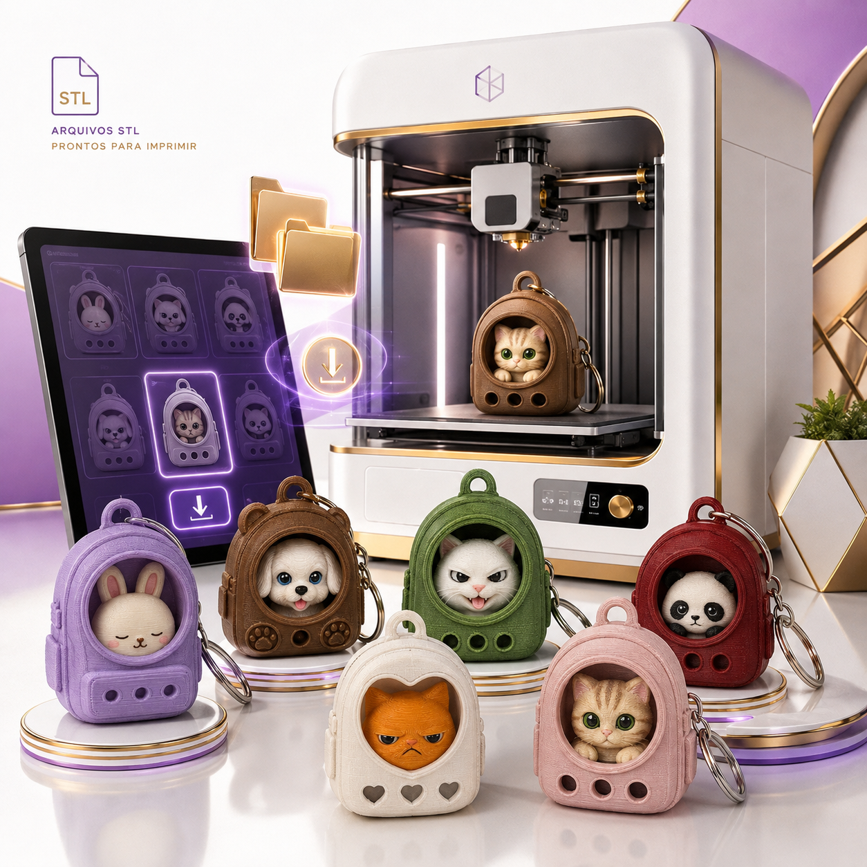 Tendência STL de Bichinhos com Mochila para Impressão 3D