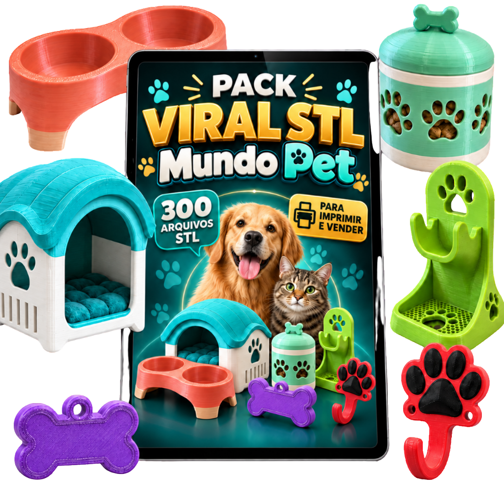 300 Arquivos STL do Mundo PET para Impressão 3D