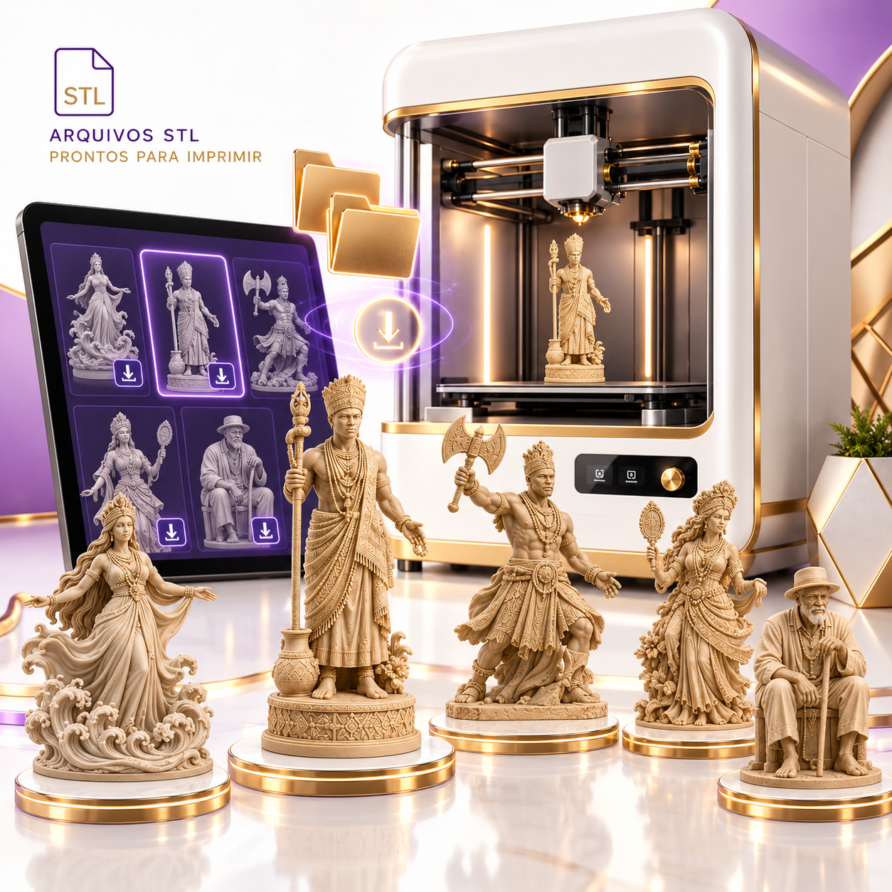 Modelos de Impressão 3D Orixás e Entidades